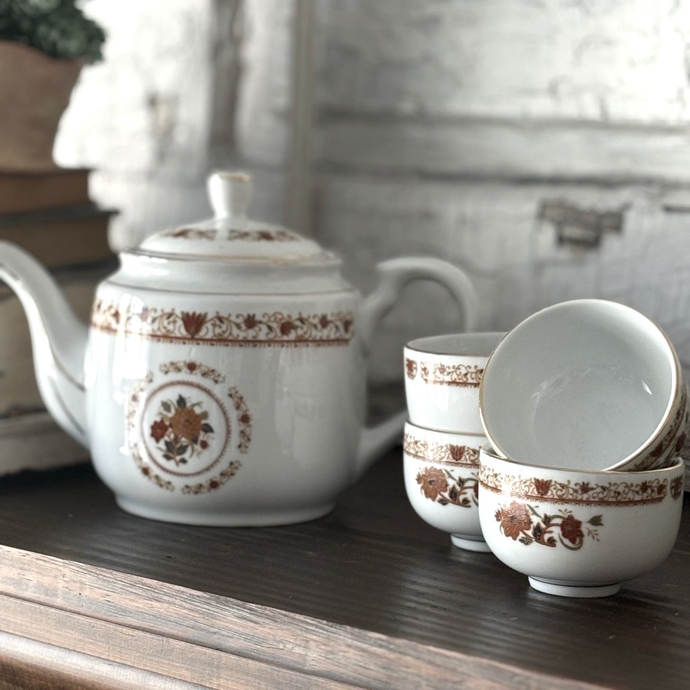 Vintage Royal Tatung Japanese Teapot | Cups Set. Oriental | Classic |Collectible